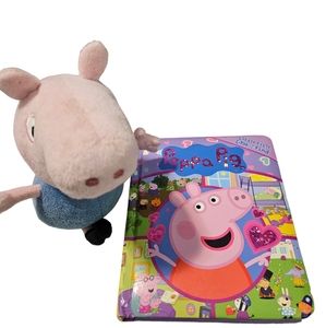 Peppa Pig Plush and Little First Look and Find Book lot of 2